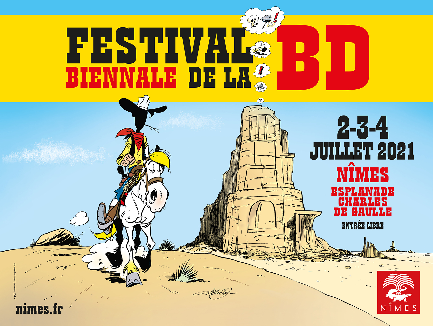 Dessin Original BERTHET Sur Menu Salon BD Nîmes 2014 - Dédicacé - Excellent état